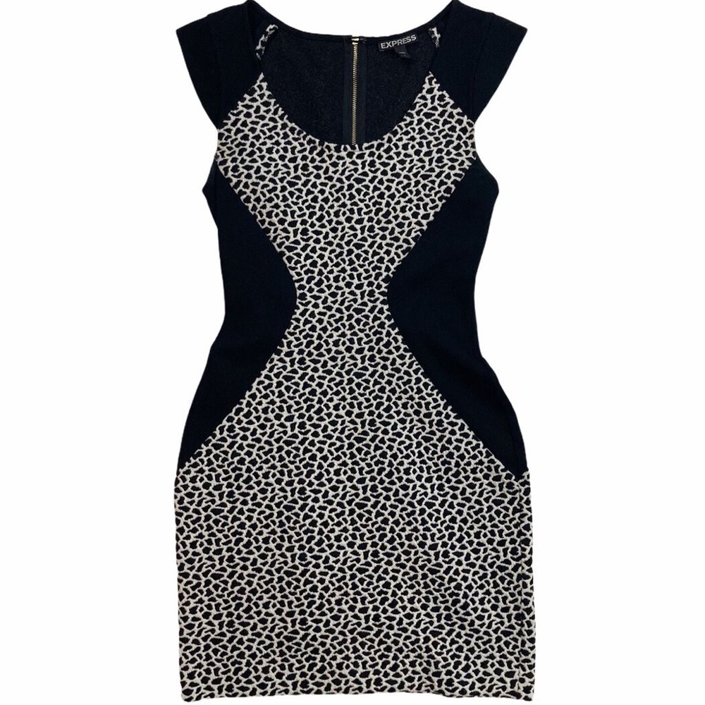 EXPRESS Black and white mini dress